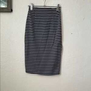 Black and White Striped Women's Skirt